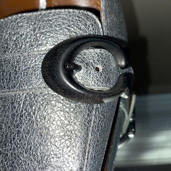 Coach metallic silver block heeled loafer. Size 6 - Picture 11 of 11